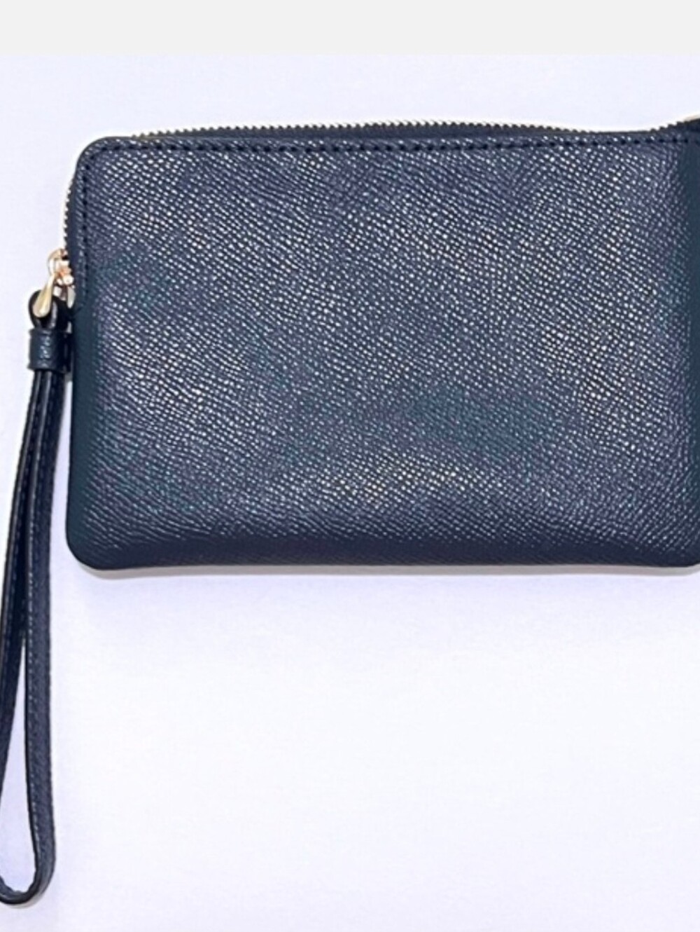 COACH NEW YORK Navy Blue Corner Zip Wristlet - Picture 2 of 9